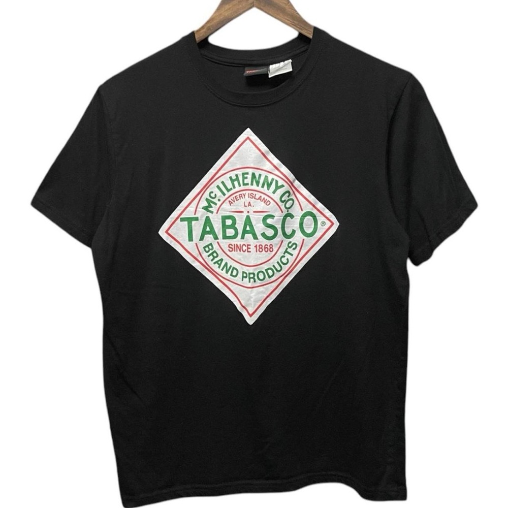 McIlhenny Co. Tabasco front graphic hot sauce short sleeve crewneck casual shirt